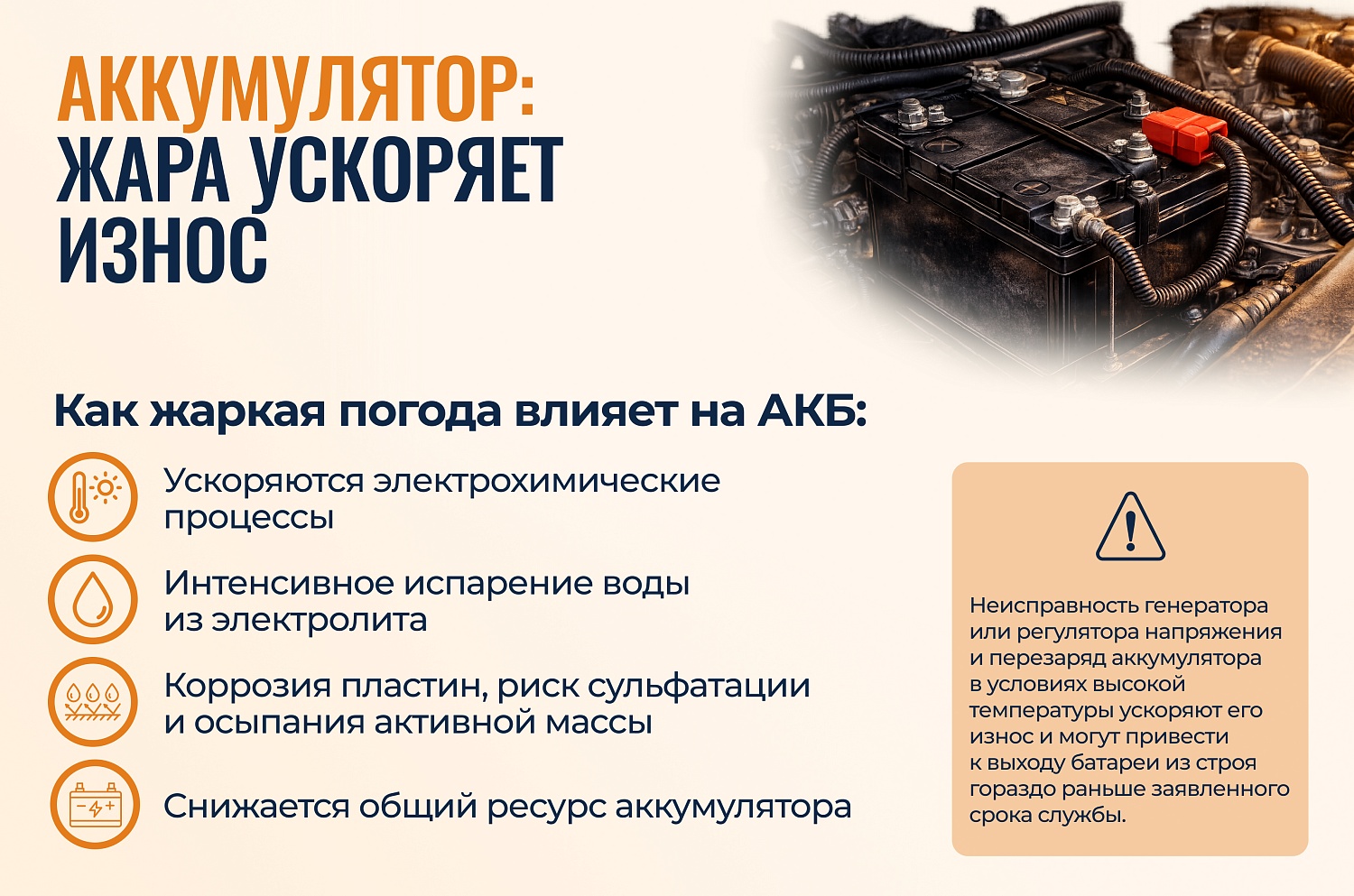 Жаркий сезон для грузового автомобиля: как высокие температуры влияют на аккумулятор и систему охлаждения